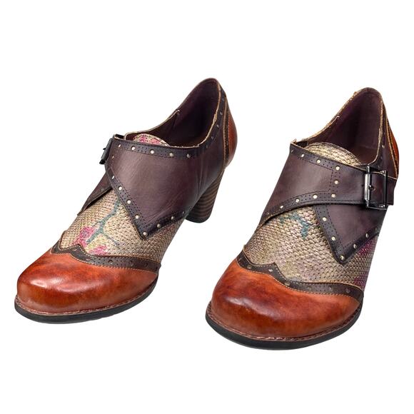 L’artiste X Spring Step Women’s Renaissance Brown Buckle Clog Size 39 US 8.5 - Picture 6 of 12